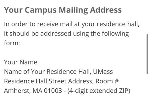 studentmailing|umass amherst student mailing address.